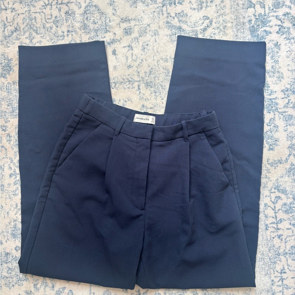Abercrombie & Fitch Navy Blue Sloane Trousers